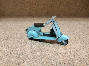 Rare Vintage Metal Italian Vespa Blue Scooter Small Scale Model Motorcycle - Picture 1 of 12