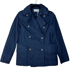Everlane The Organic Cotton Herringbone Jacket Navy Women XXS NWT Rigid Denim - Picture 1 of 14