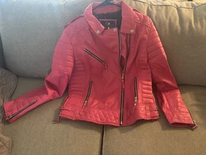 Damen 100% echtes Lammleder Leder Bikerjacke Motorrad Steppjacke - Bild 1 von 3