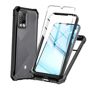 for BLU View 5 Pro Phone Case + Tempered Glass Screen Black - Picture 1 of 8