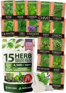 15 Culinary Herb Seeds 4,500+ Heirloom ๐ก๐ข๐ก-๐๐ ๐ข, ๐จ๐ฆ๐-๐ฆ๐ข๐จ๐ฅ๐๐๐ H... - Picture 1 of 9