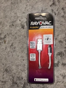 Rayovac Fusion Micro USB Cable. 10ft Charger Cord; Black color - Picture 1 of 1