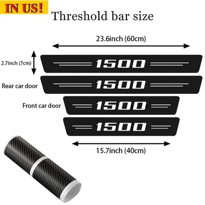 For Dodge Ram 1500 Accessories Truck Car Door Sills Plate Step Threshold Cover - Image 1 of 4