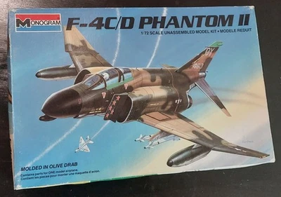 MONOGRAM 2439 F-4C/D Phantom II - kit 1/72 INTATTO (RARE and Vintage kit) - Immagine 1 di 4