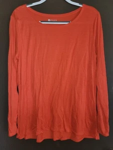 Camisa Pullover Top Mujer XL Stylus NARANJA Manga Larga Camiseta - Imagen 1 de 3