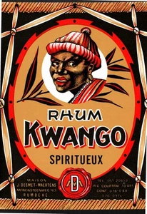 Rhum Kwango Label J Desmet Maertens Belgium Vtg - Picture 1 of 2