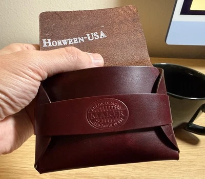 Cartera Horween Chromexcel Palm de cuero genuino hecha a mano - Tarjetero delgado Foto 1 de 4