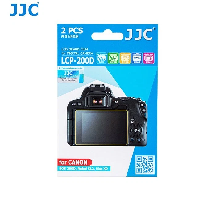 JJC LCP-200D LCD Screen Protector Guard Film f/ CANON EOS 200D Rebel SL2 Kiss X9 - Image 1 of 4