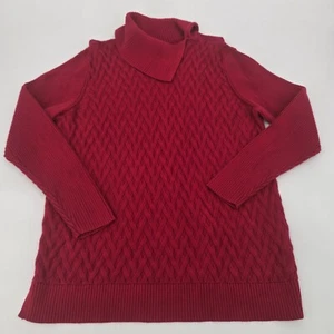 Lands' End Mujer Rojo Talla Suéter tejido con cable diseño diamante XL. 0164B - Imagen 1 de 9