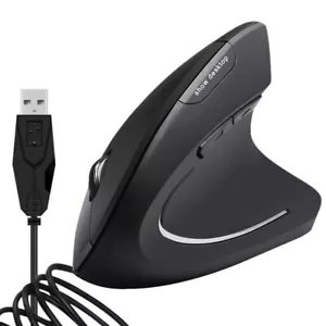 Ergonomic Optical Vertical Mouse Mice USB Wired LED Mice 2400 DPI For Laptop PC - Picture 1 of 4