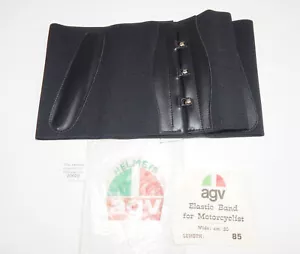 1970's MOTORCYCLE RIDER AGV BLACK ELASTIC BAND BACK SUPPORT L=85cm H=20cm VINTAG - Picture 1 of 6