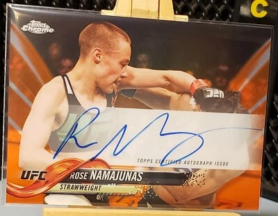 💥2018 Topps UFC Chrome SP 17/25 Rose Namajunas 🟠PARALLEL AUTOGRAPH CARD❗ - Image 1 of 4