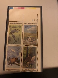 1981 US Stamp Block #1921-1924 Preservation of Wildlife Habitats 18c Unused NH - Picture 1 of 1