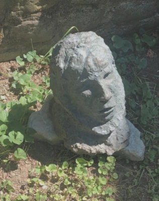 BRONZE SCULPTURE Seamans Head Modernist style GARDEN ART - Image 1 of 4