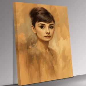 Audrey Hepburn Sytlistic Art Canvas Print Wall Art Picture - Picture 1 of 7