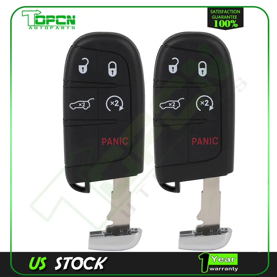 2 para Jeep Compass 2017 2018 2019 2020 entrada sin llave mando a distancia coche llavero Foto 1 de 4