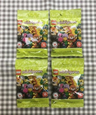 Lego minifigures series 19 unopened sealed random mystery blind bags packs x4 - Image 1 of 2