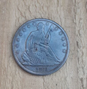1873-CC Seating Liberty Halber Dollar● Mittelklasse selten - Carson City neuwertig! - Bild 1 von 2