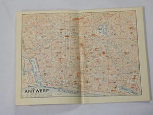 1929 Antique Map of TOWN OF CENTRAL ANTWERP, BELGIUM - Picture 1 of 2