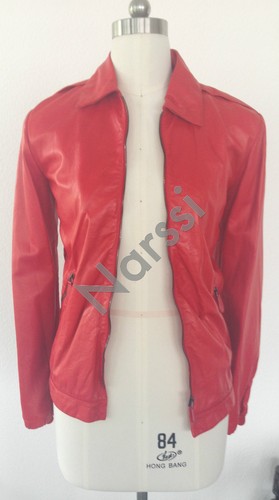 Nuovo con etichette! Giacca di pelle nappa rossa Luscious Bottega Veneta taglia 38