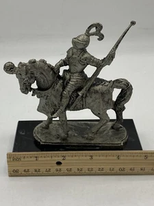 Vintage Pewter Knight On Horse Figurine, Italy - Picture 1 of 9