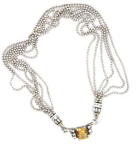 Collar Colgante Glaciar Lagos con Citrino Plata de Ley 925 y Oro 750 - Imagen 1 de 6