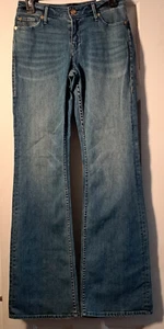 True Religion X Manchester United Fey Modern Flare Jeans Sz 27 Gold Accents NWT - Picture 1 of 21