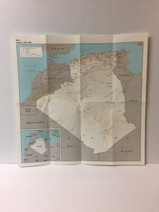 Color Map of Algeria 1954-1962 -- Logistics and Mobility in Algeria -- "Rare"