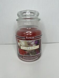 Yankee Candle Hearts Flowers 22 ounce Jar Black Band Retired Rare NEW