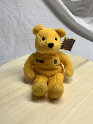 1999 "Salvino's B-Ball Bammers" "Kobe Bryant" Plush Bear, 9in, Yellow - NEW Cover