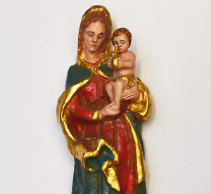 Skulptur Holz Linde handgeschnitzt Madonna Maria mit Kind Muttergottes 44 cm - Bild 1 von 4