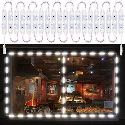 3-30M Waterproof 5730 SMD 3LED Module Light StoreFront Window Sign Lamp 12V Plug - Image 1 of 4