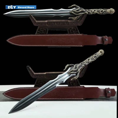 Espada china KUNGFU con mango de cobre Damasco acero plegado "火神剑" lista para la batalla-Q7820 Foto 1 de 4