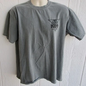 KISS/Aerosmith Rocksimus Maximus Tour Crew T Shirt New 2003 Gray 1 Sided Large - Picture 1 of 6