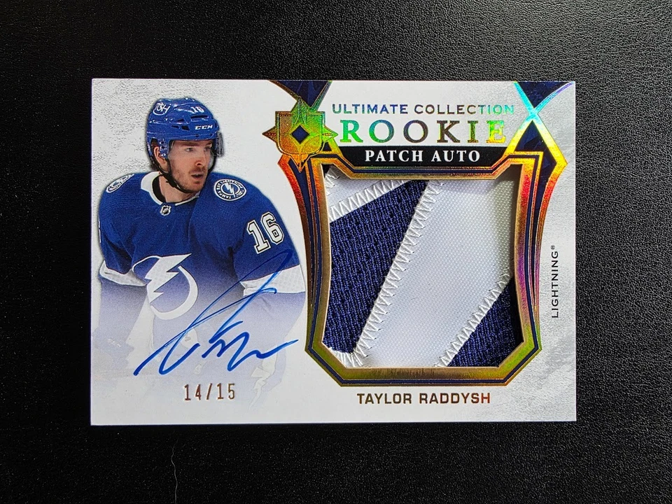 2021-22 Taylor Raddysh Ultimate Collection Rookie Patch Autograph 14/15 #137 - Image 1 of 2