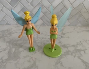 2  Disney Peter Pan Fairy TINKERBELL PVC Figures Cake Toppers - Picture 1 of 7