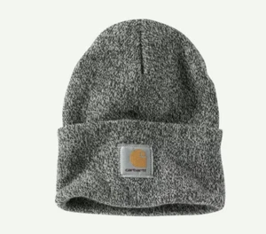 Carhartt Adult One Size Knit Cuffed Beanie Winter Hat Black/White Heather - Picture 1 of 1