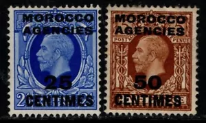Morocco Agencies 1935 1937 KGV 25 centimes, 50 centimes SG219, 221 Mint - Foto 1 di 1