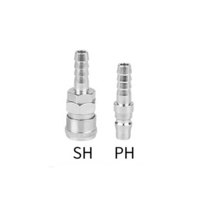 Pneumatic C Type Compressor Quick Release Connector SH20+PH20 8mm Sliver BU - Picture 1 of 5