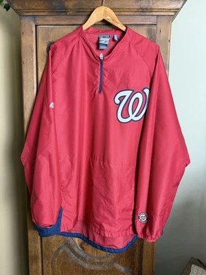 Majestic Cool Base Washington Nationals Men’s 2XL 1/4 Zip Pullover Windbreaker - Image 1 of 4