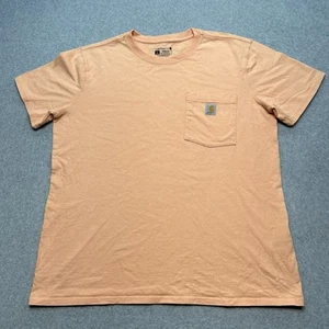 Men's Carhartt Short Sleeve Loose Fit Peach Pocket TShirt Size L - Picture 1 of 5