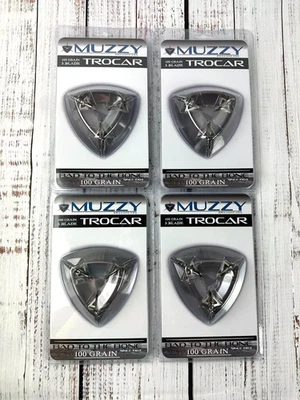 ⭐ NUEVO ⭐4 paquetes ⭐ Muzzy 3 HOJAS Trocar 100 granos tiro con arco caza cabeza ancha fija⭐ Foto 1 de 4