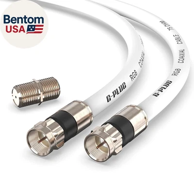 10FT RG6 Coaxial Cable Connectors Set - High-Speed Internet, Broadband and Digit - Image 1 of 4