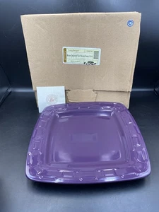 "Plato de cena cuadrado suave de 11"" LONGABERGER berenjena púrpura tejido Tradiciones nuevo en caja" - Imagen 1 de 4