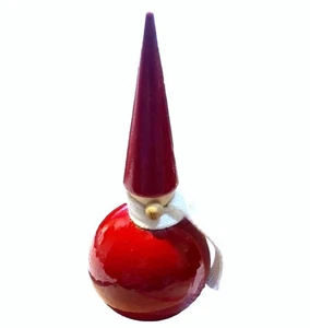 Larssons Tra Suecia rojo madera cono sombrero rojo tejido bufanda 5.5" muñeca Tomte nuevo - Imagen 1 de 4