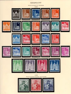 GERMANY 1948-1949 BUILDINGS SET SC. #634-661 #662-664 COMPLETE SETS MINT HINGED - Picture 1 of 1
