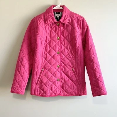 Abrigo acolchado acolchado rosa corona e hiedra para mujer talla XS Foto 1 de 4