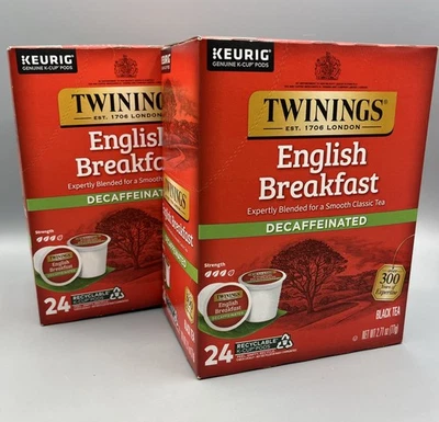 Té de desayuno inglés descafeinado Twinings K-Cup vainas para Keurig (x2) 48 tazas Foto 1 de 2