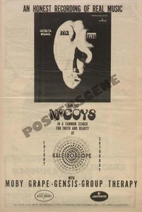 MCCOYS RICK DERRINGER LP KONZERT PROMO ZEITUNG ANZEIGE POSTER 1968 - Bild 1 von 1