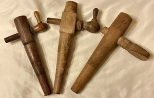 Antique Wood Beer Keg Taps From Germany x 3, Works - Picture 1 of 15